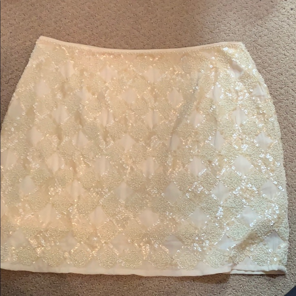 Cream sparkle mini skirt!
